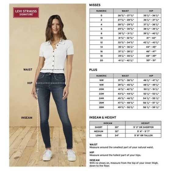 NWT Levi Strauss Signature Gold Mid-Rise Skinny Stretch Jeans 28M / W39 L30 - Picture 17 of 17